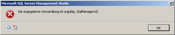 SQL Server Fehlermeldung