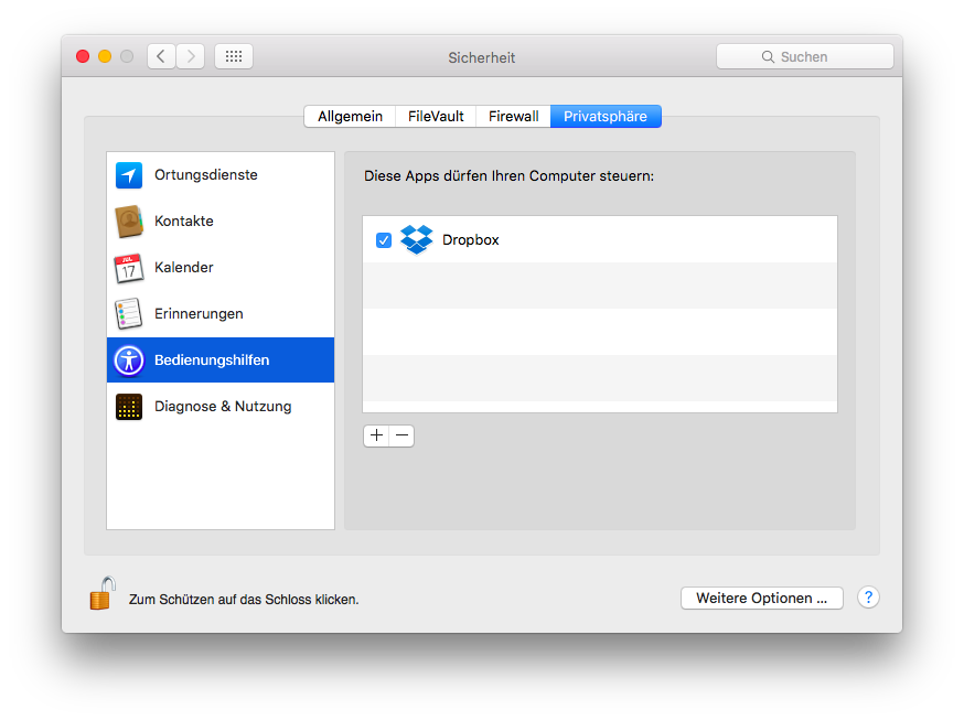 Dropbox am Mac