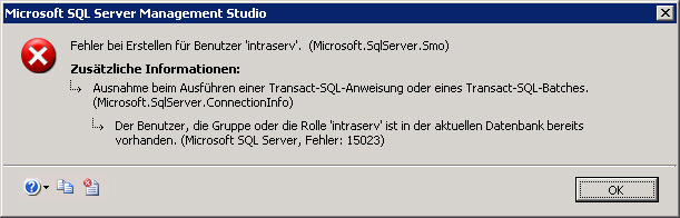 SQL 2005 Fehlermeldung